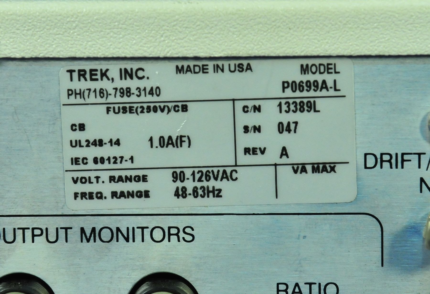 944 TREK ELECTROSTATIC VOLTMETER 320C P0699A-L | eBay